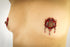SiaLinda: Brust- und Körpertattoo Mellit, selbstklebend, 2er Set, schwarz rot, Feuermuster.